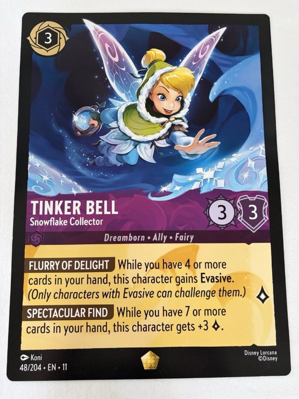 PROMO Lorcana Oversized JUMBO Card Rare Tinker Bell Snowflake Collector